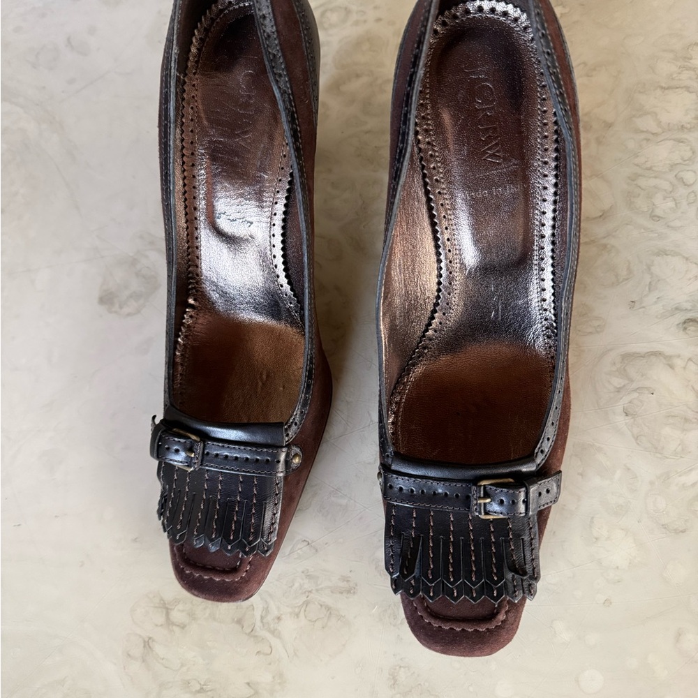 J. Crew Women's Brown Leather Heels